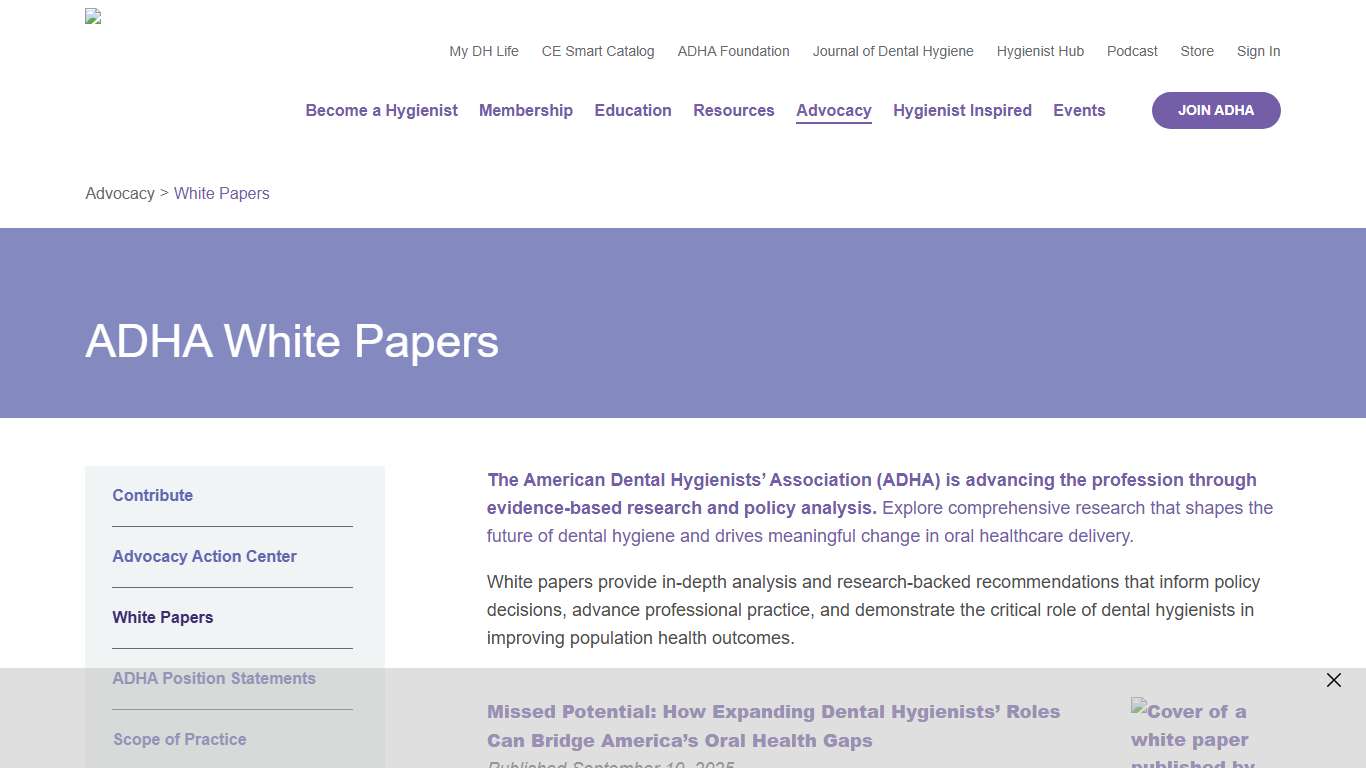 White Papers - ADHA