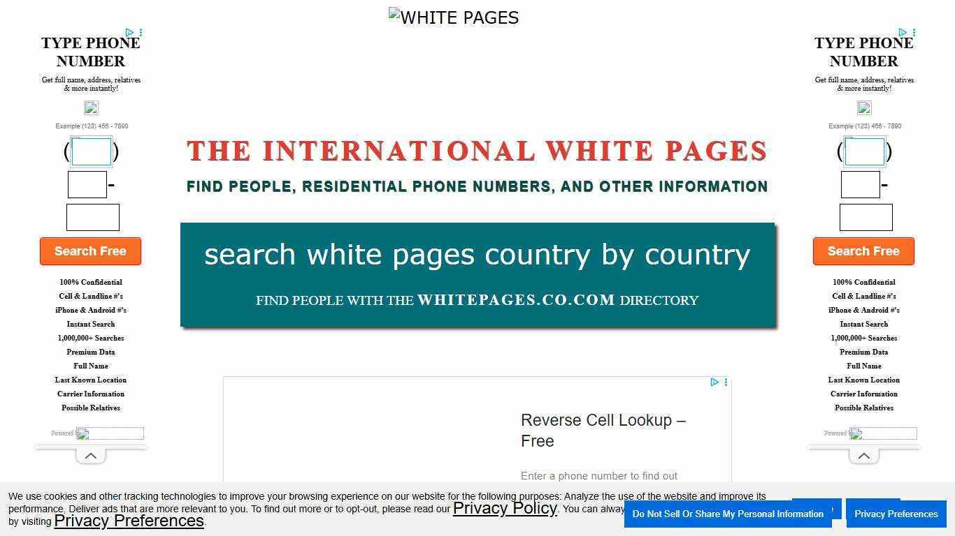 White Pages Directory Lookup